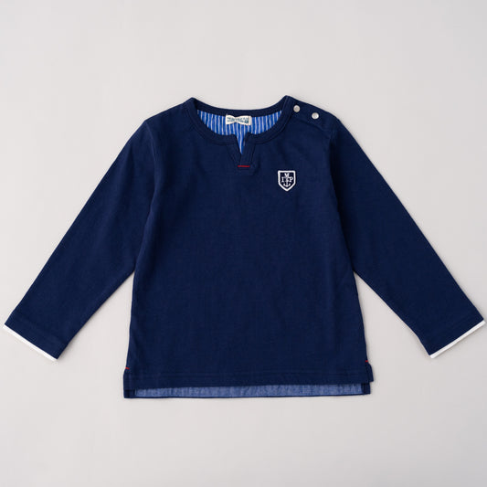 ワンポイントTシャツ　NAVY