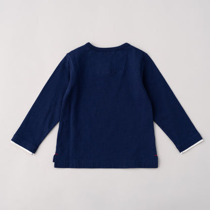 ワンポイントTシャツ　NAVY