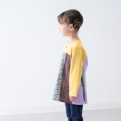 パッチワークチュニックTシャツ　YELLOW