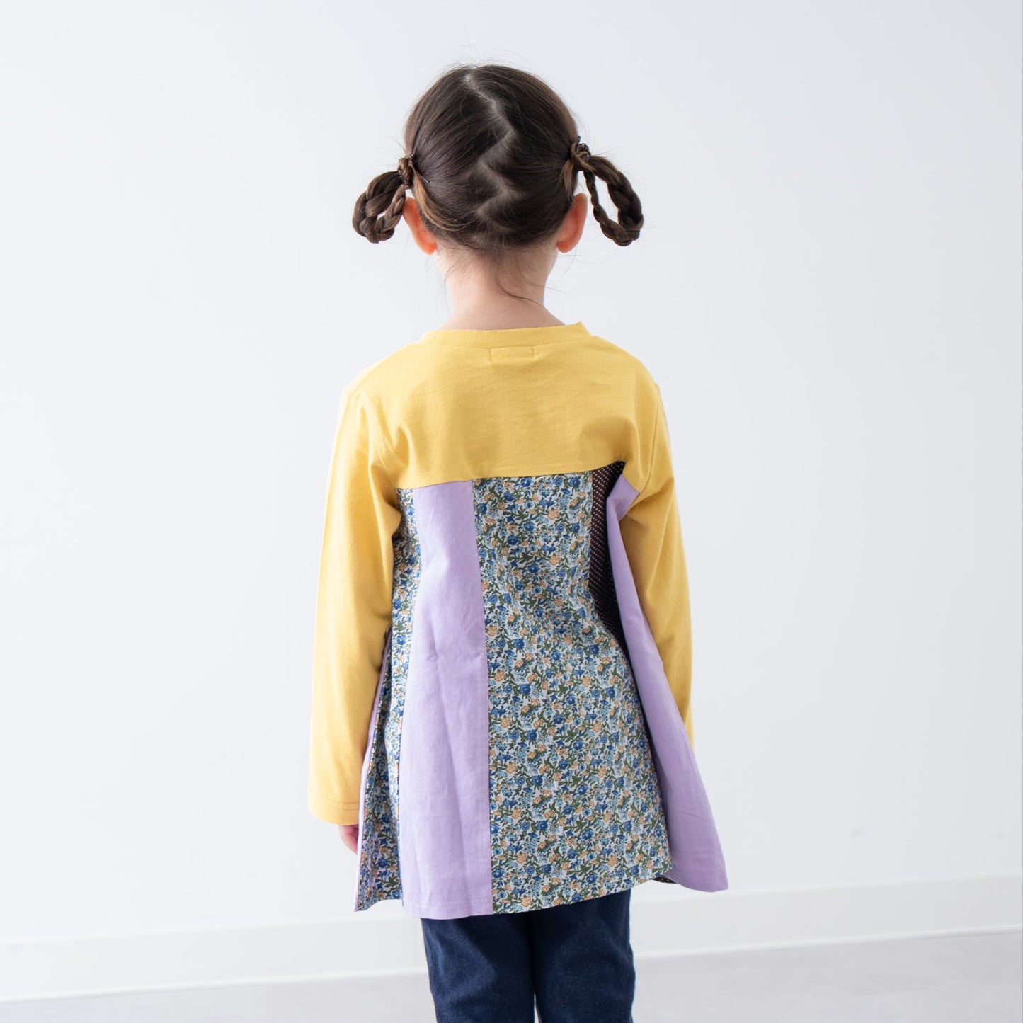 パッチワークチュニックTシャツ　YELLOW