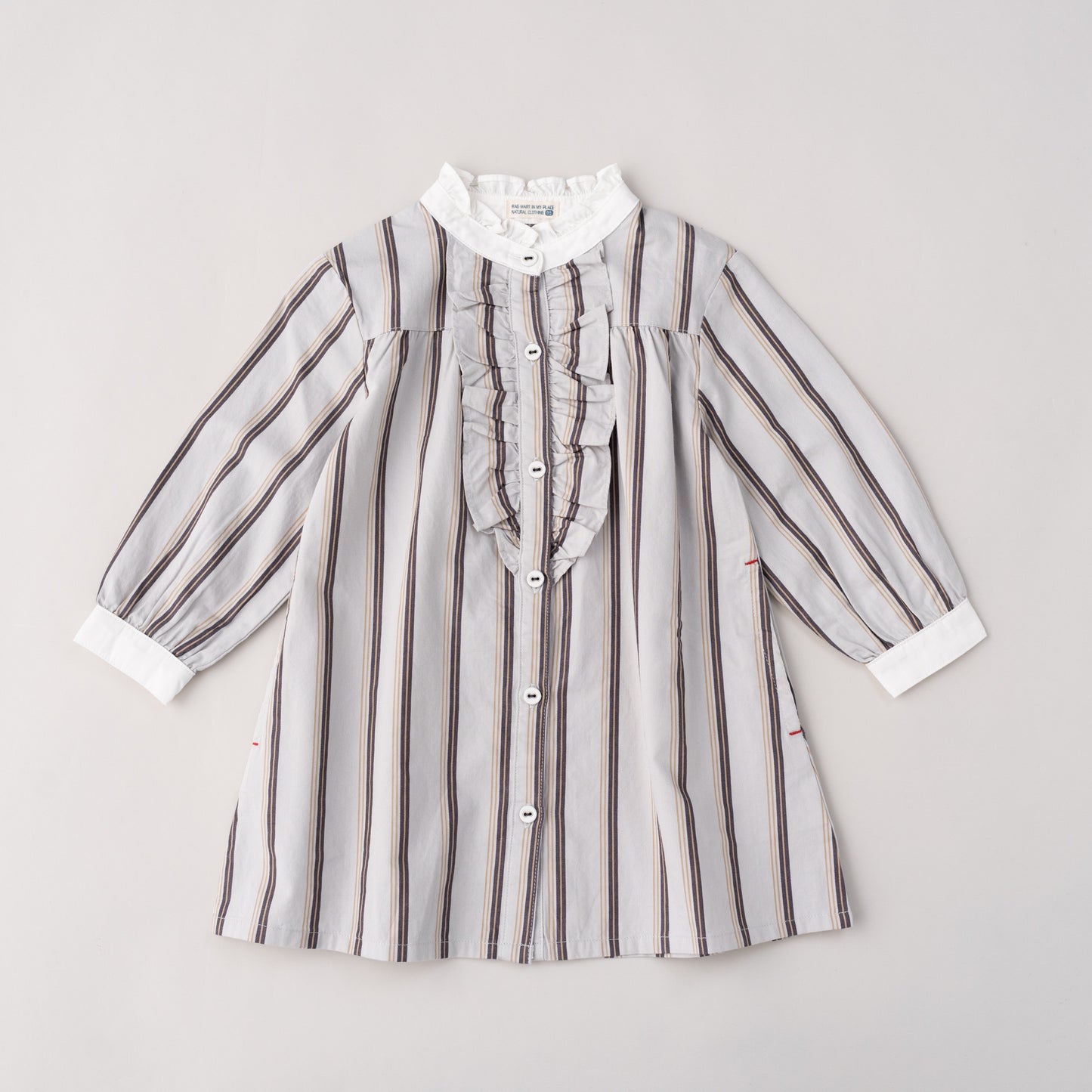 フリルカラーワンピース　STRIPE