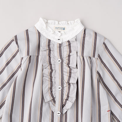フリルカラーワンピース　STRIPE