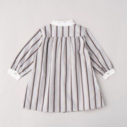 フリルカラーワンピース　STRIPE