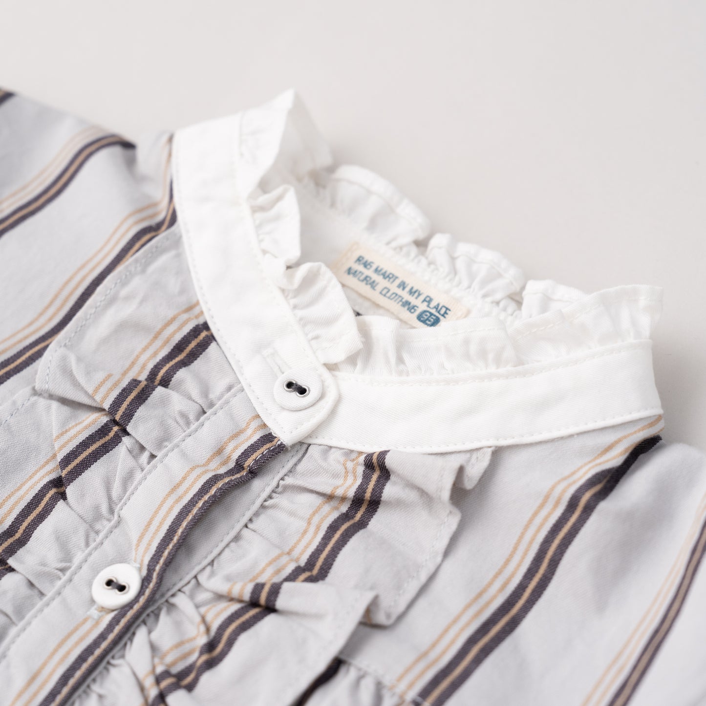 フリルカラーワンピース　STRIPE