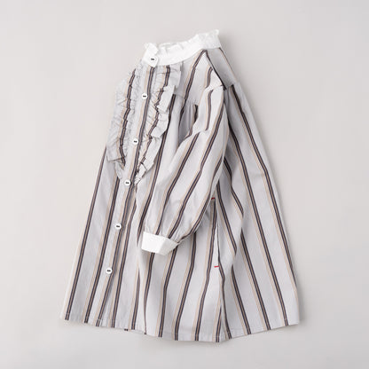 フリルカラーワンピース　STRIPE