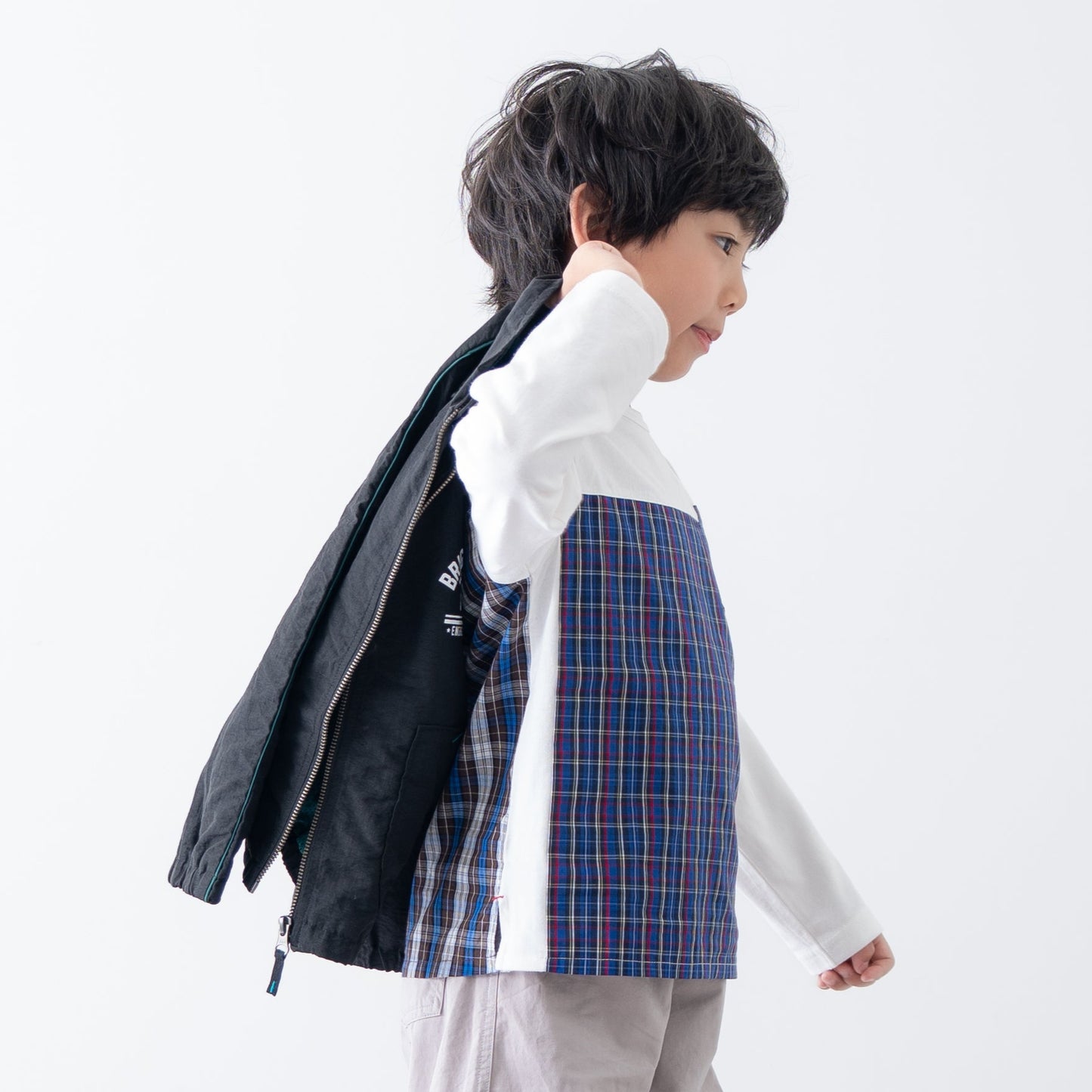 切り替えTシャツ　CHECK