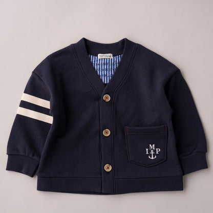 カレッジスタイルカーディガン　NAVY