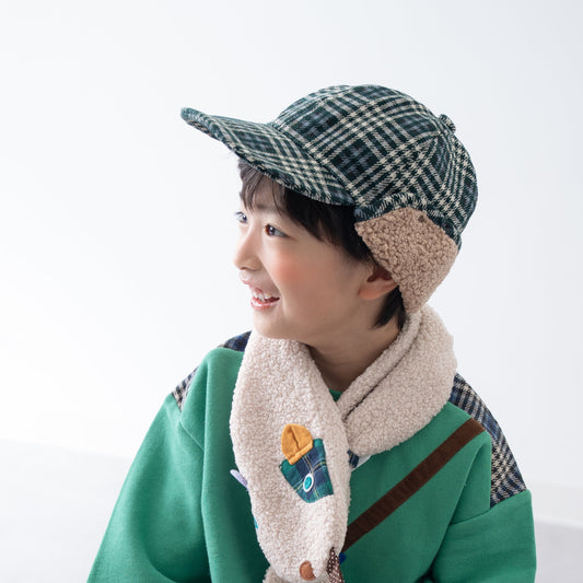 ボア耳フライトキャップ　GREEN