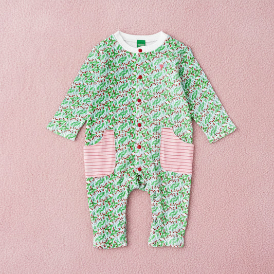 ワッフルカバーオール【イチゴ】　RED