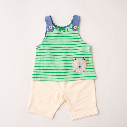 ワッフルベスト＆パンツセット　GREEN