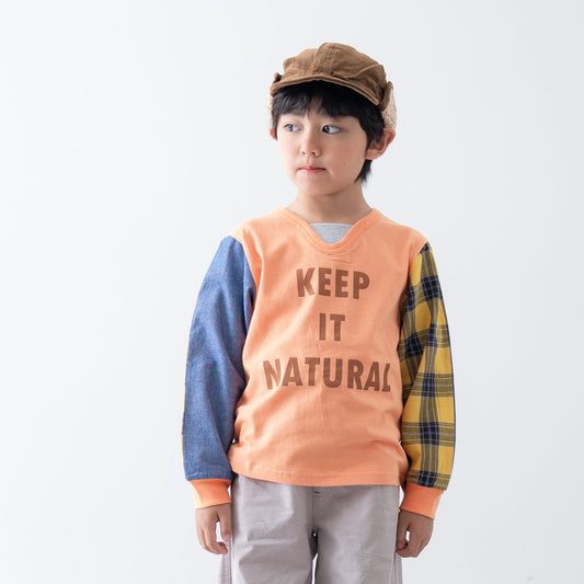 袖切り替えTシャツ　ORANGE
