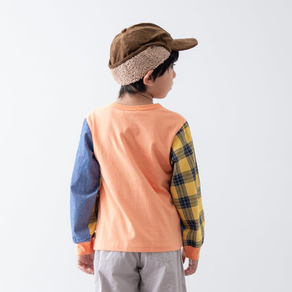 袖切り替えTシャツ　ORANGE