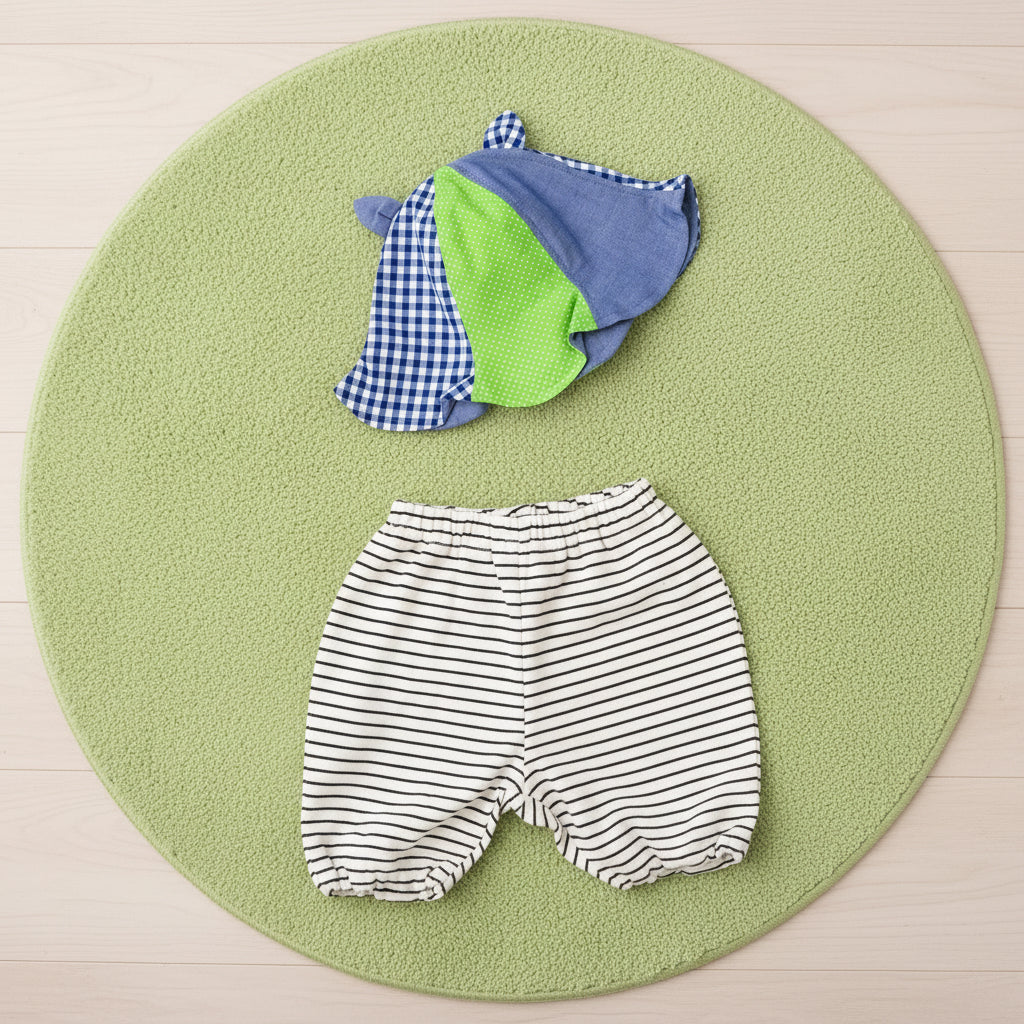 ベビー帽子＆パンツセット　GREEN
