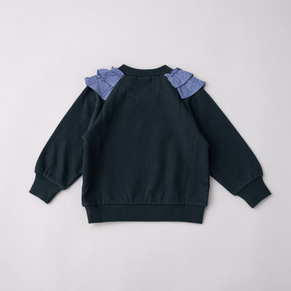 フラワーモチーフトレーナー　GREEN
