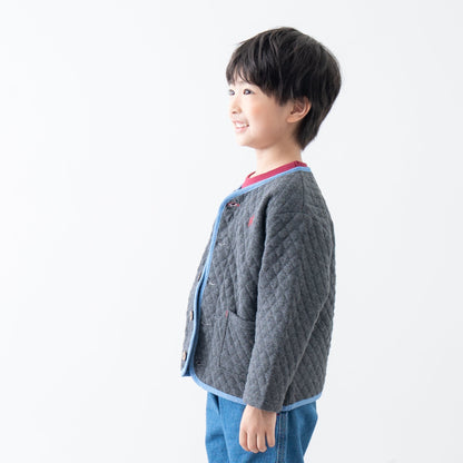 ニットキルトカーディガン　GRAY