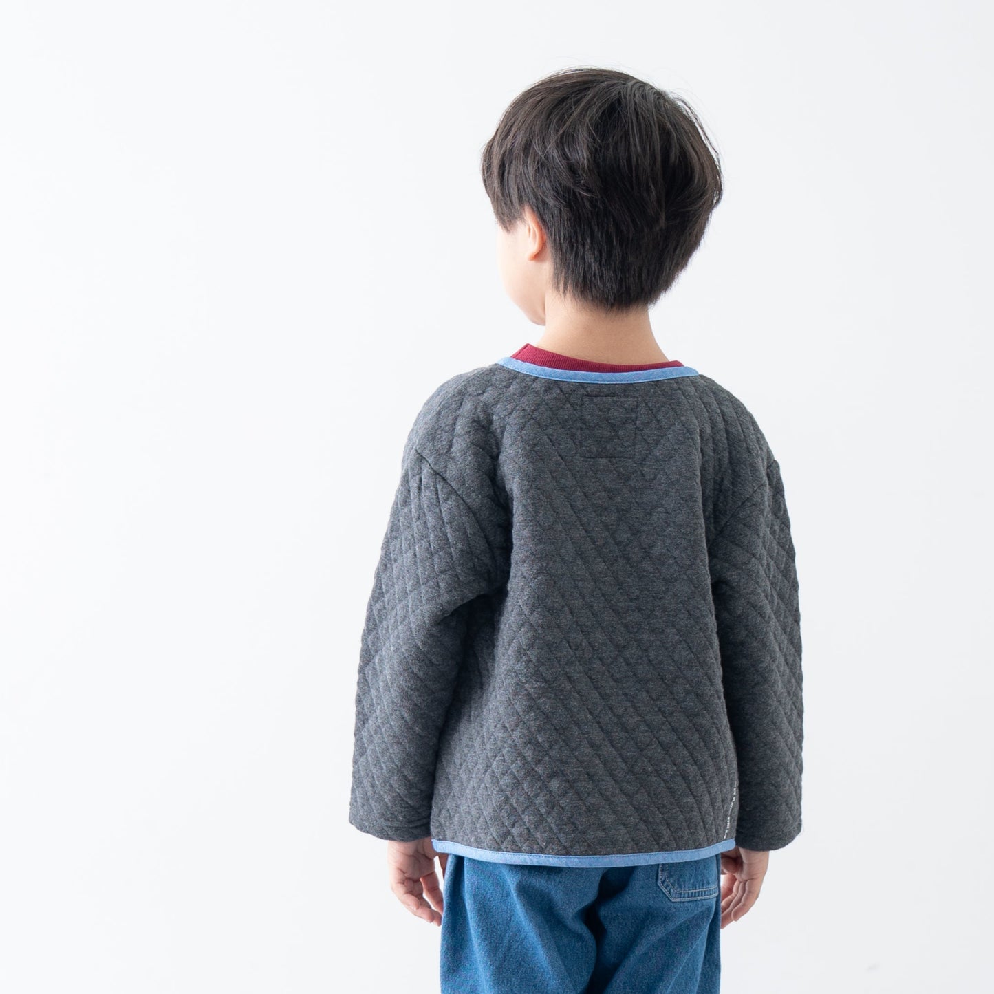 ニットキルトカーディガン　GRAY