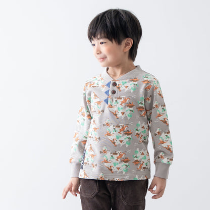 恐竜総柄プリントトレーナー　BEIGE