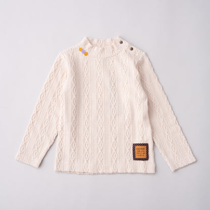 ケーブルニットハイネック　IVORY