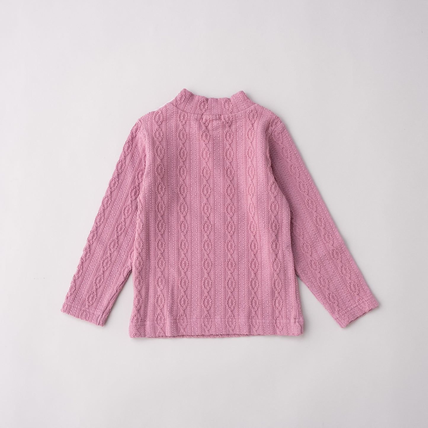 ケーブルニットハイネック　PINK