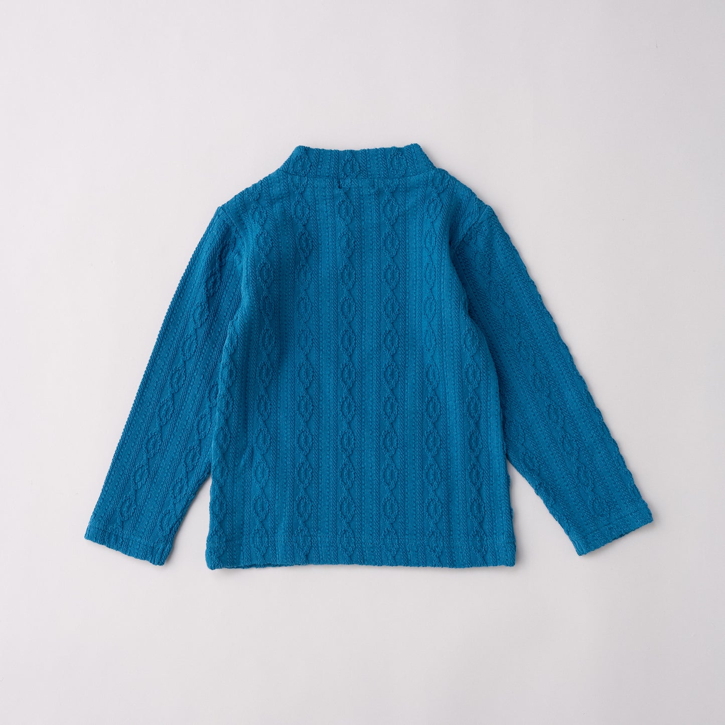 ケーブルニットハイネック　BLUE