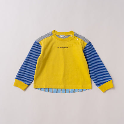 切り替えスリーブTシャツ　YELLOW