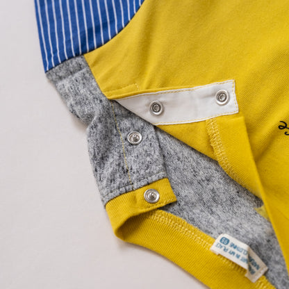 切り替えスリーブTシャツ　YELLOW