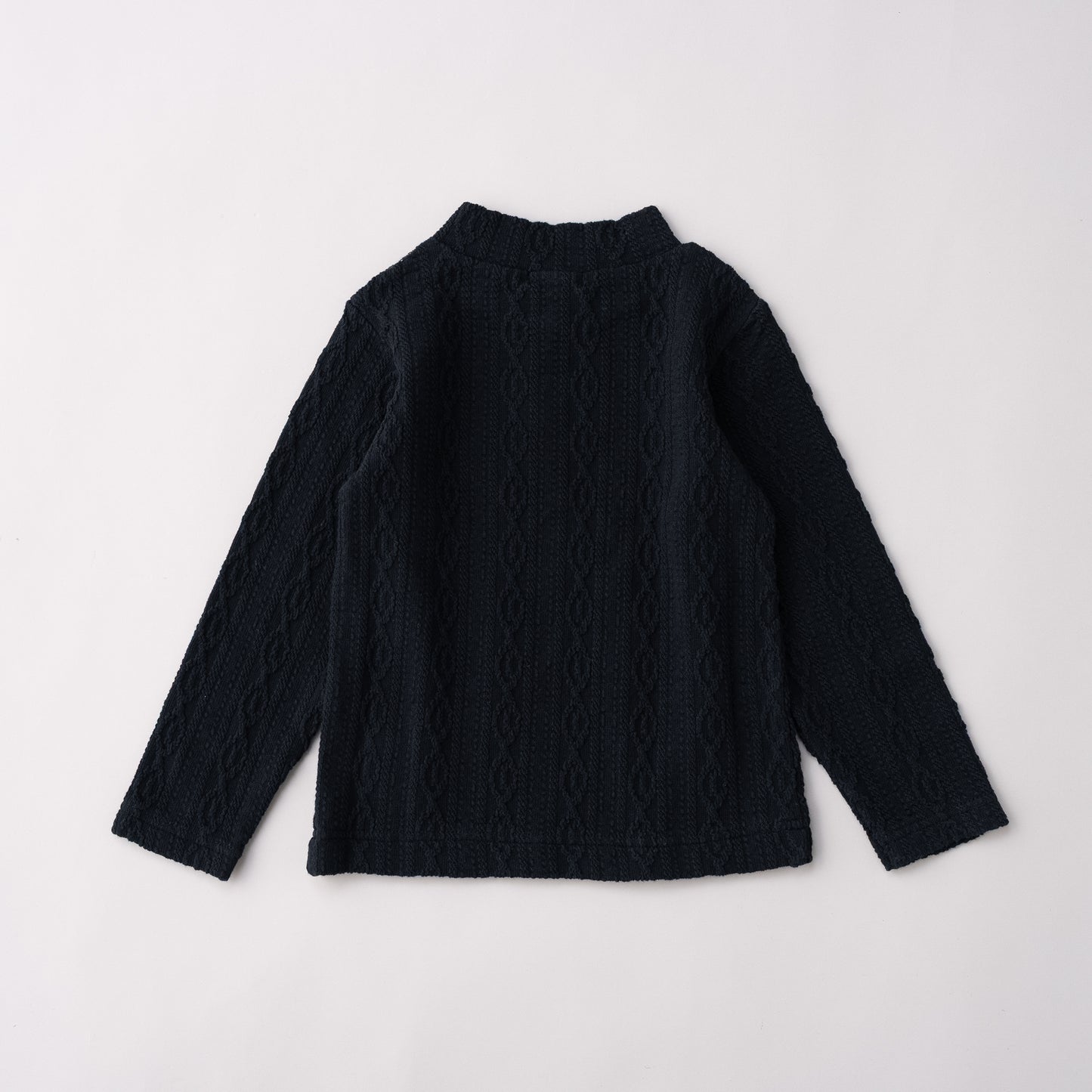 ケーブルニットハイネック　BLACK