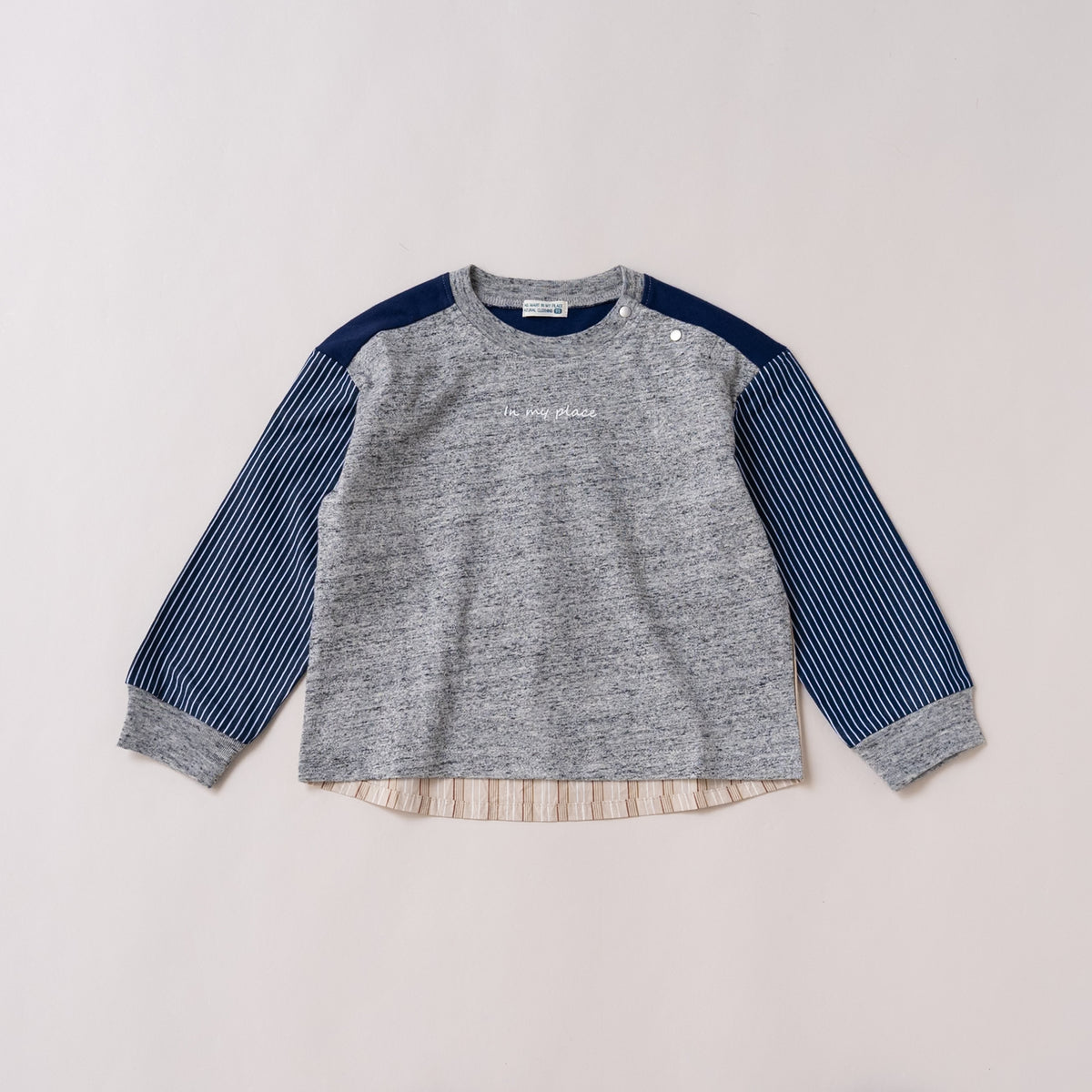 切り替えスリーブTシャツ　GRAY