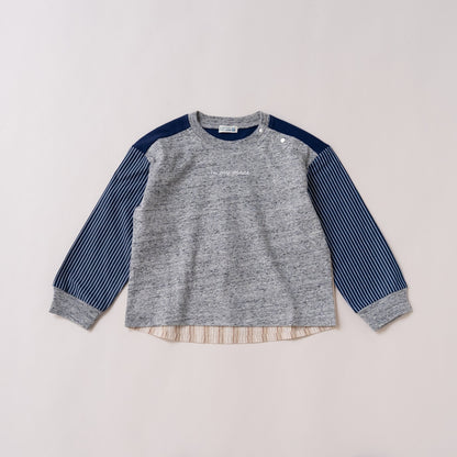 切り替えスリーブTシャツ　GRAY