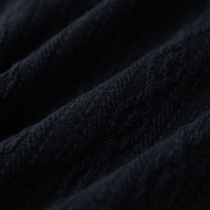 ケーブルニットハイネック　BLACK