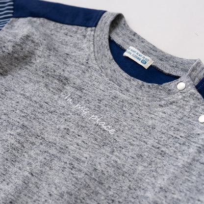 切り替えスリーブTシャツ　GRAY