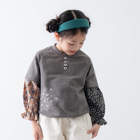 レイヤード風レーナー　GRAY