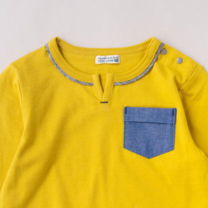 ワンポイントポケットTシャツ　YELLOW