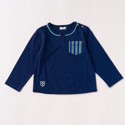 ワンポイントポケットTシャツ　NAVY