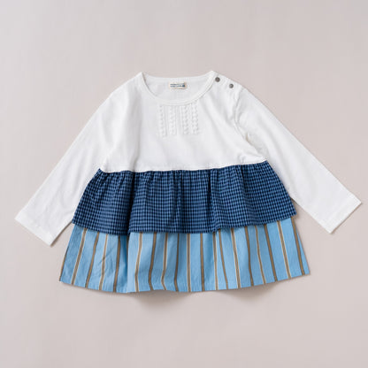 切り替えフリルチュニック　OFF-WHITE