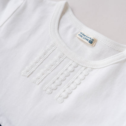 切り替えフリルチュニック　OFF-WHITE