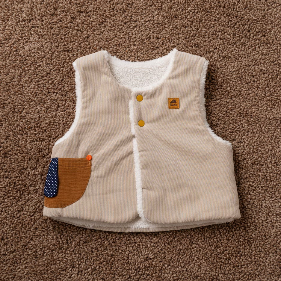 ベビーリバーシブルベスト　BEIGE