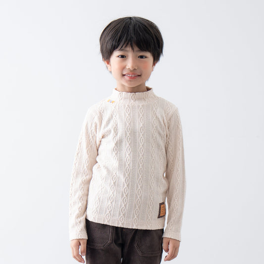 ケーブルニットハイネック　IVORY