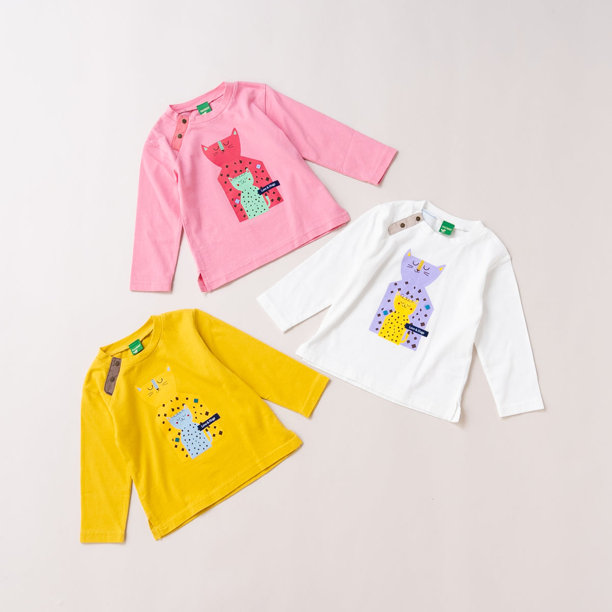 ベビープリントTシャツ【ヒョウ】　YELLOW