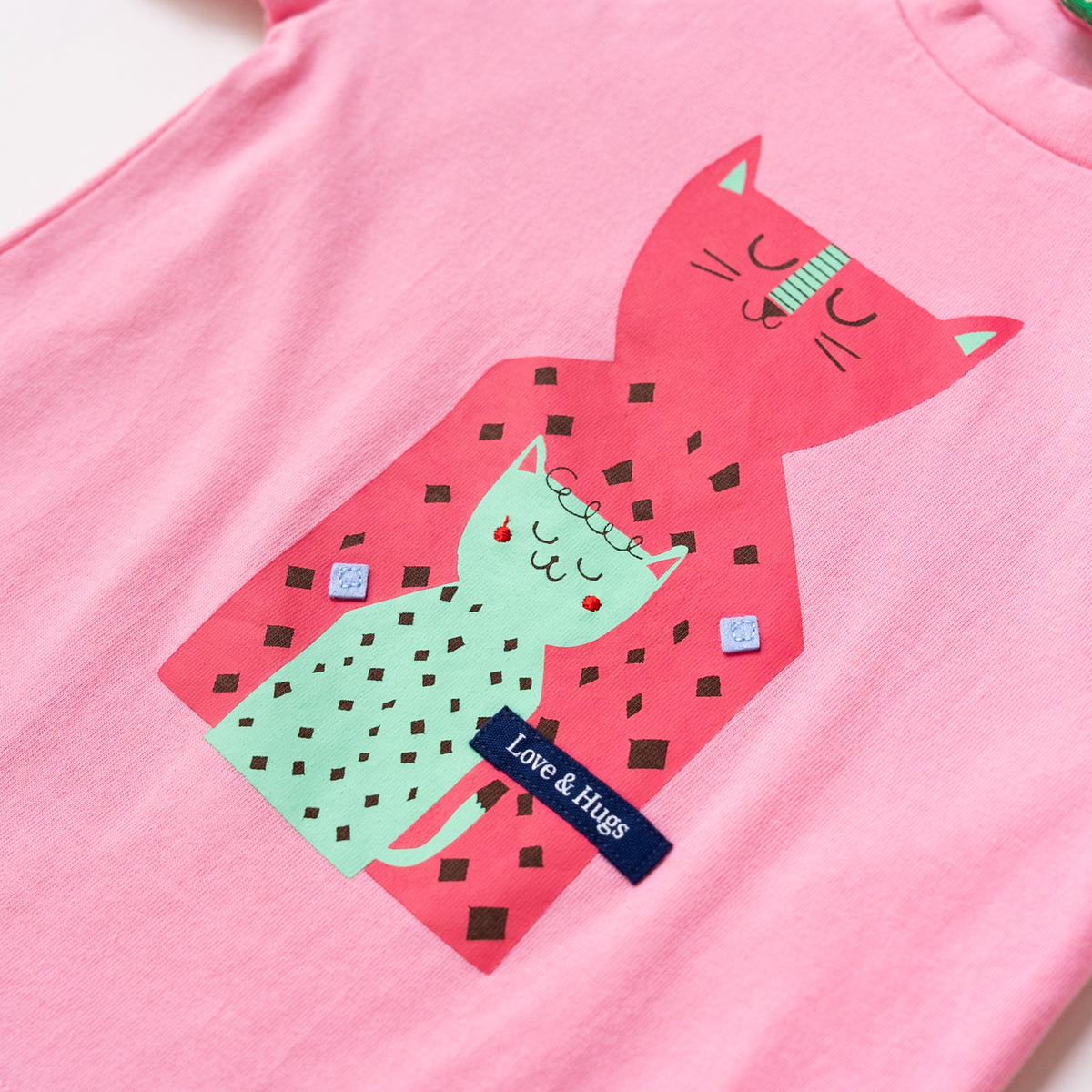 ベビープリントTシャツ【ヒョウ】　PINK