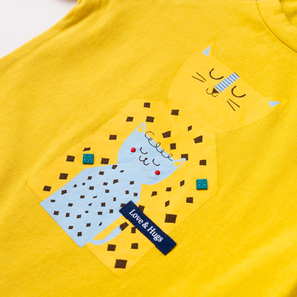 ベビープリントTシャツ【ヒョウ】　YELLOW