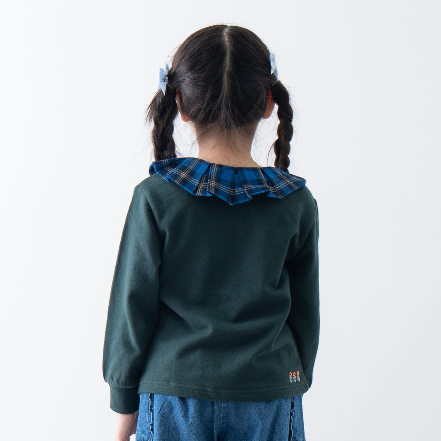 チェックカラーラビットトレーナー　GREEN