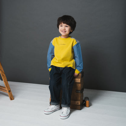切り替えスリーブTシャツ　YELLOW