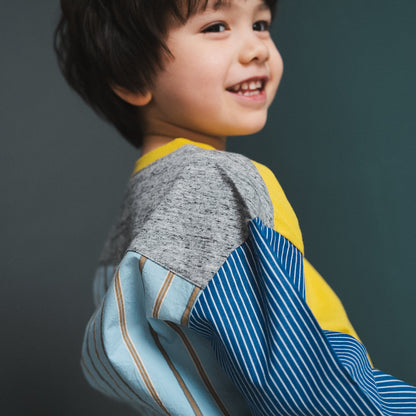 切り替えスリーブTシャツ　YELLOW