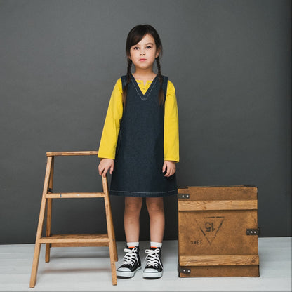 デニムジャンパースカート　NAVY