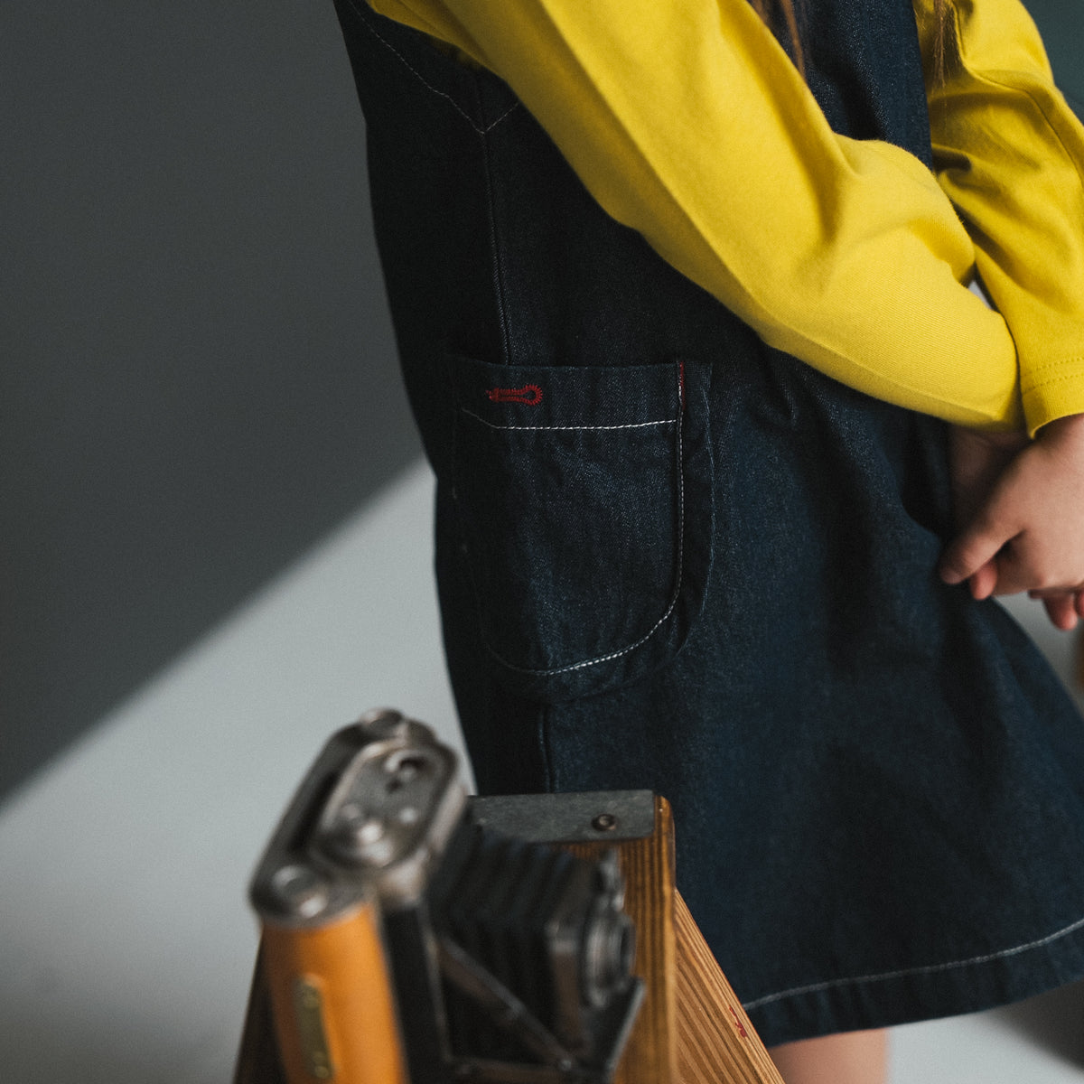 デニムジャンパースカート　NAVY
