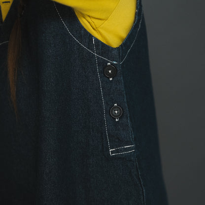 デニムジャンパースカート　NAVY