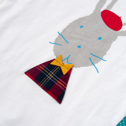 アニマルモチーフTシャツ【ウサギ】　OFF-WHITE