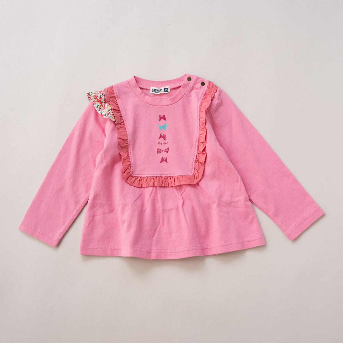 リボンフリルTシャツ　PINK