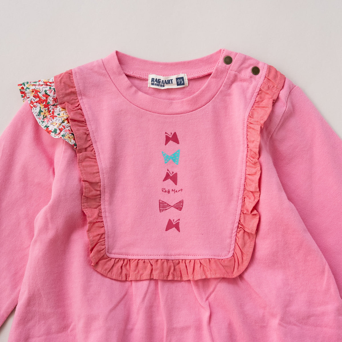 リボンフリルTシャツ　PINK